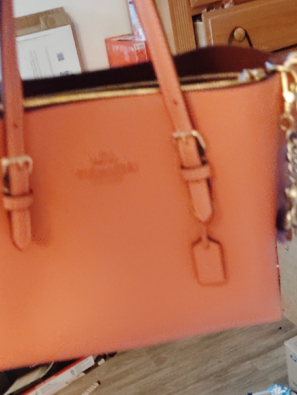 Coach Pink Pebbled Leather Tote with Tag - Picture 5 of 5